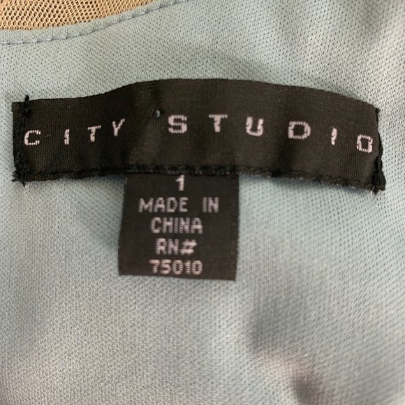 City Studio 1 Dress Prom Formal Blue Rhinestone - Picture 5 of 9